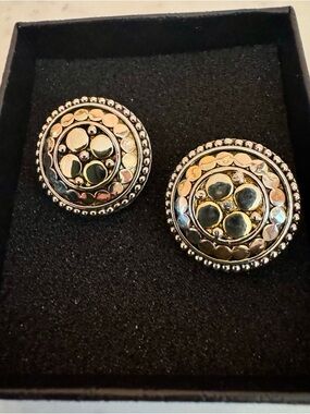 Vintage Medallion Style Silver Clip-On Earrings